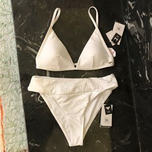 New Rip Curl Bikini set high waisted bikini white